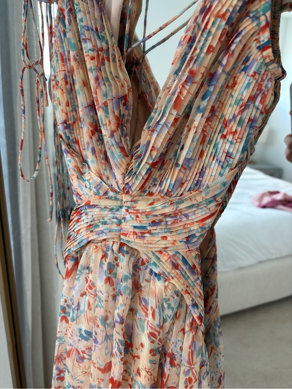 Floral Maxi Dress in Light Peach - Picture 6 of 9